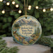A round ornament with a scenic mountain landscape and a lake, featuring the text "Jacksons Lake State Park, Colorado" on it.