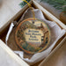 A decorative ornament in a box, featuring an illustration of Jerome State Historic Park, Arizona.