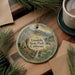 A decorative ornament featuring a scenic landscape of Limerick State Park, California, with a waterfall and pine trees.