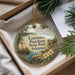 A decorative ornament with a scenic image of Louisiana Purchase State Park, Arkansas, hanging from a string.