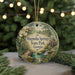 A round ornament with a scenic image of Magnolia Springs State Park, Georgia, featuring a wooden bridge, a watermill, and a forest landscape.