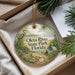 A decorative ornament with a scenic image of the Oleta River State Park in Florida, featuring a bird, a boat, and a person kayaking.