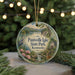 A decorative ornament featuring a scenic image of Paintsville Lake State Park, Kentucky, with a bird, flowers, and a stream.