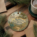 A decorative ornament featuring a scenic image of Pio Pico State Historic Park, California, with a small house and trees in the background.