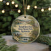 A decorative ornament featuring a scenic image of Rough River Dam, State Resort Park, and Kentucky, with a boat and a cabin in the foreground.