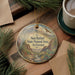 A decorative ornament with a desert landscape and a bird in flight, featuring the text "San Rafael State Natural Area, Arizona".