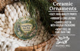 Ceramic ornaments, featuring a detailed image of Smithfield Woods State Park, Georgia, hanging from a wicker basket.