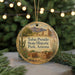 A circular ornament with a desert landscape and a cactus, featuring the text "Tubac Presidio State Historic Park, Arizona".