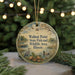 A round ornament with a scenic image of walnuts, ducks, and a lake, along with text that reads "Walnut Point State Fish and Wildlife Area, Illinois".