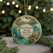 A round ornament featuring a mermaid and a serene landscape, with the text "Weeki Wachee Springs State Park, Florida" displayed prominently.