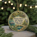 A round ornament with a scenic image of a pond and wildlife, including a bird, surrounded by greenery and a house, with the text "Werner-Boce Salt Springs State Park, Florida" displayed on it.