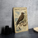 a vintage-style illustration of a brown nody bird, with a detailed depiction of its features and surroundings.