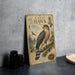 A vintage-style metal sign depicting a Cooper's Hawk, with illustrations and text about the bird.