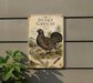a metal sign with an illustration of a bird, specifically a grouse, and text that appears to be a guide or description of the bird species.