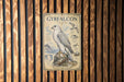 a poster of a white bird, possibly a falcon, with detailed illustrations and text.