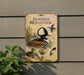 a sign for the Hooded Merganser, a type of water bird, mounted on a wall.