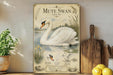 a poster of a mute swan, with illustrations and text providing information about the bird.
