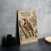 A vintage-style metal sign featuring an illustration of a red-shapped bird, likely a Northern Flicker, perched on a tree branch.
