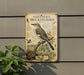 A vintage-style metal sign depicting a Northern Mockingbird, with a detailed illustration of the bird perched on a branch and surrounded by foliage.