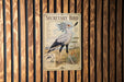 a poster of a Secretary Bird, which is a type of bird with a distinctive appearance.
