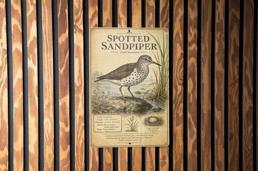 a sign for a spotted sandpiper, which is a type of bird.