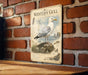 A metal sign featuring a detailed illustration of a Western Gull, with text providing information about the bird.