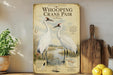 a vintage-style field guide to the Whooping Crane, with illustrations of the crane and text providing information about the species.