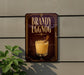 A sign for "Bandy Eggnog" is displayed on a wall, featuring an illustration of a glass of eggnog with a cinnamon stick.