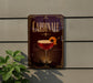 A decorative sign for "Cardinale" cocktail, featuring a glass of red wine with a slice of orange peel on the rim.