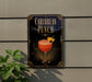 A sign for "Caribbean Punch" is displayed on a wall, featuring an illustration of a cocktail with a pineapple garnish.