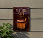 a sign for "New York Sour" cocktail, which is displayed on a wall.