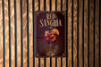A poster advertising "Red Sangria" is displayed on a wooden wall.